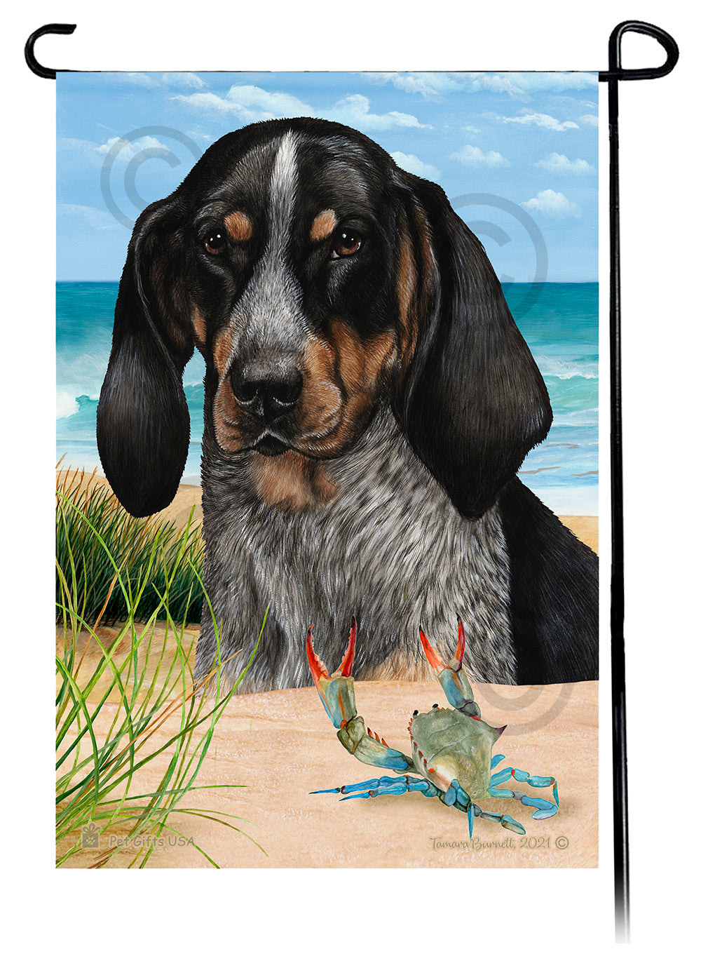 Coonhound Summer Flowers Garden Flag