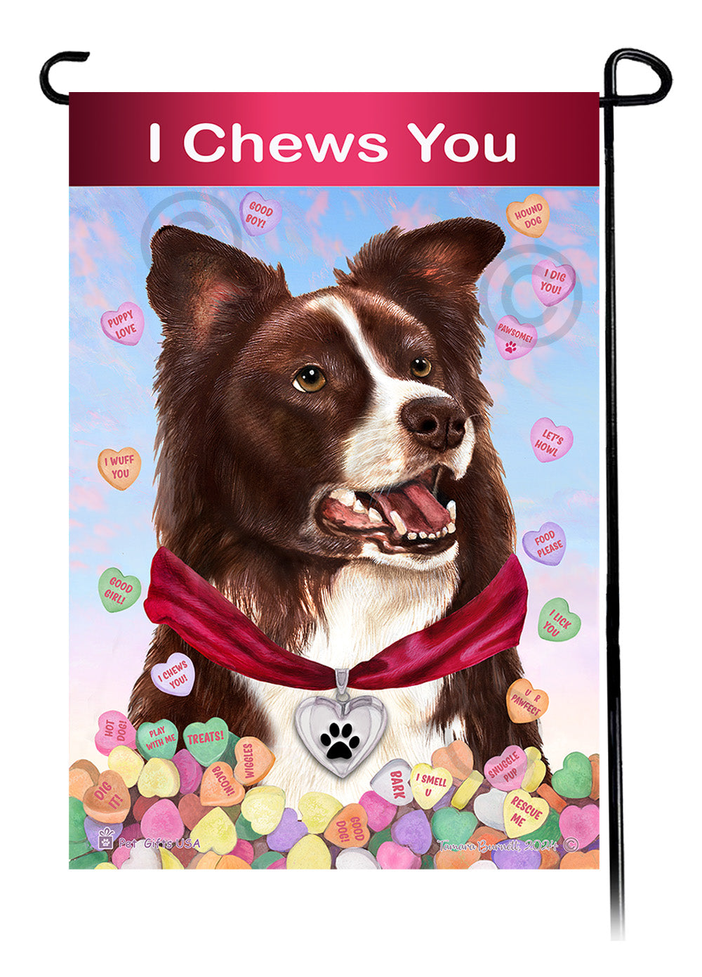 Biewer Terrier Valentine Sweetheart Garden Flags