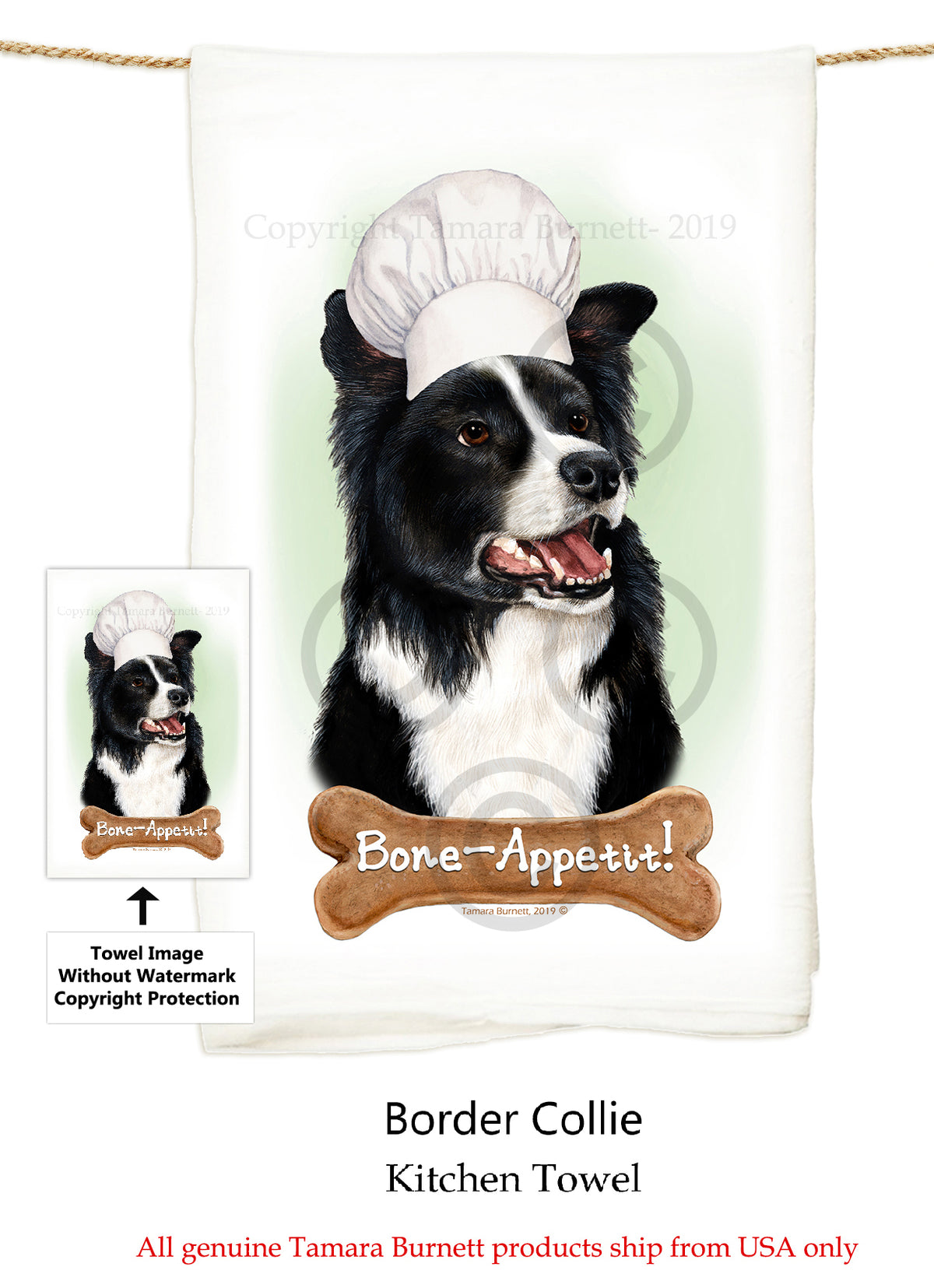 Border Collie Flour Sack Towel