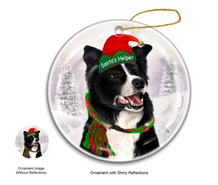 Border Collie - Santa's Helper Ornament