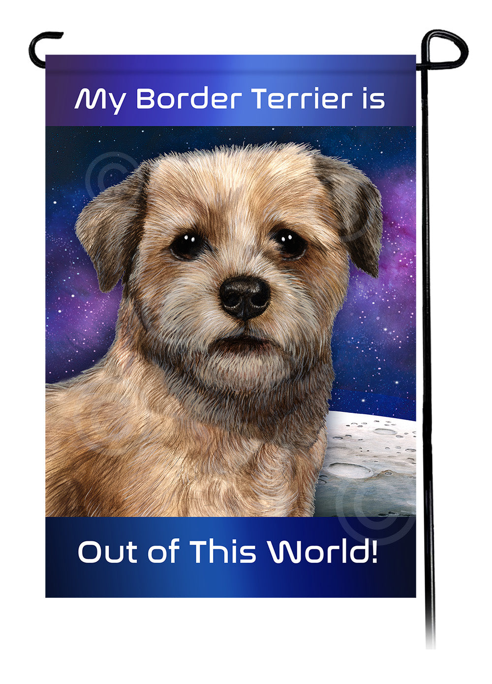Border Terrier Out Of This World Garden Flags