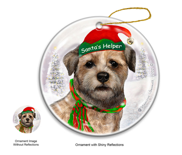 Border Terrier - Santa's Helper Ornament