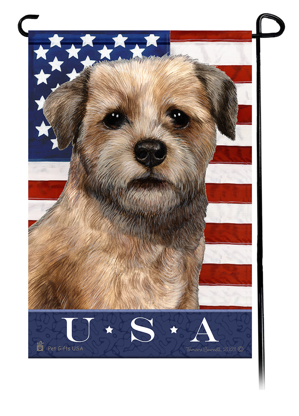 Border Terrier True Blue Garden Flags