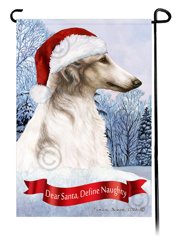 Borzoi Dear Santa, Define Naughty - Garden Flag