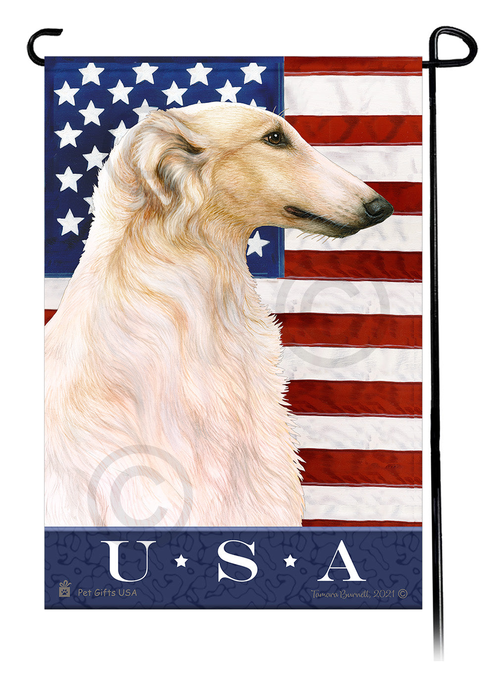 Borzoi True Blue - Garden Flag
