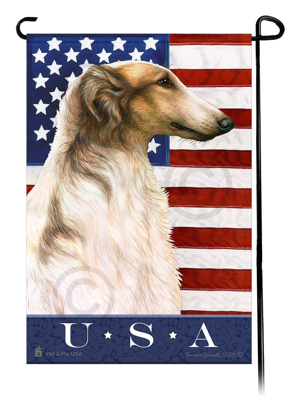 Borzoi True Blue - Garden Flag