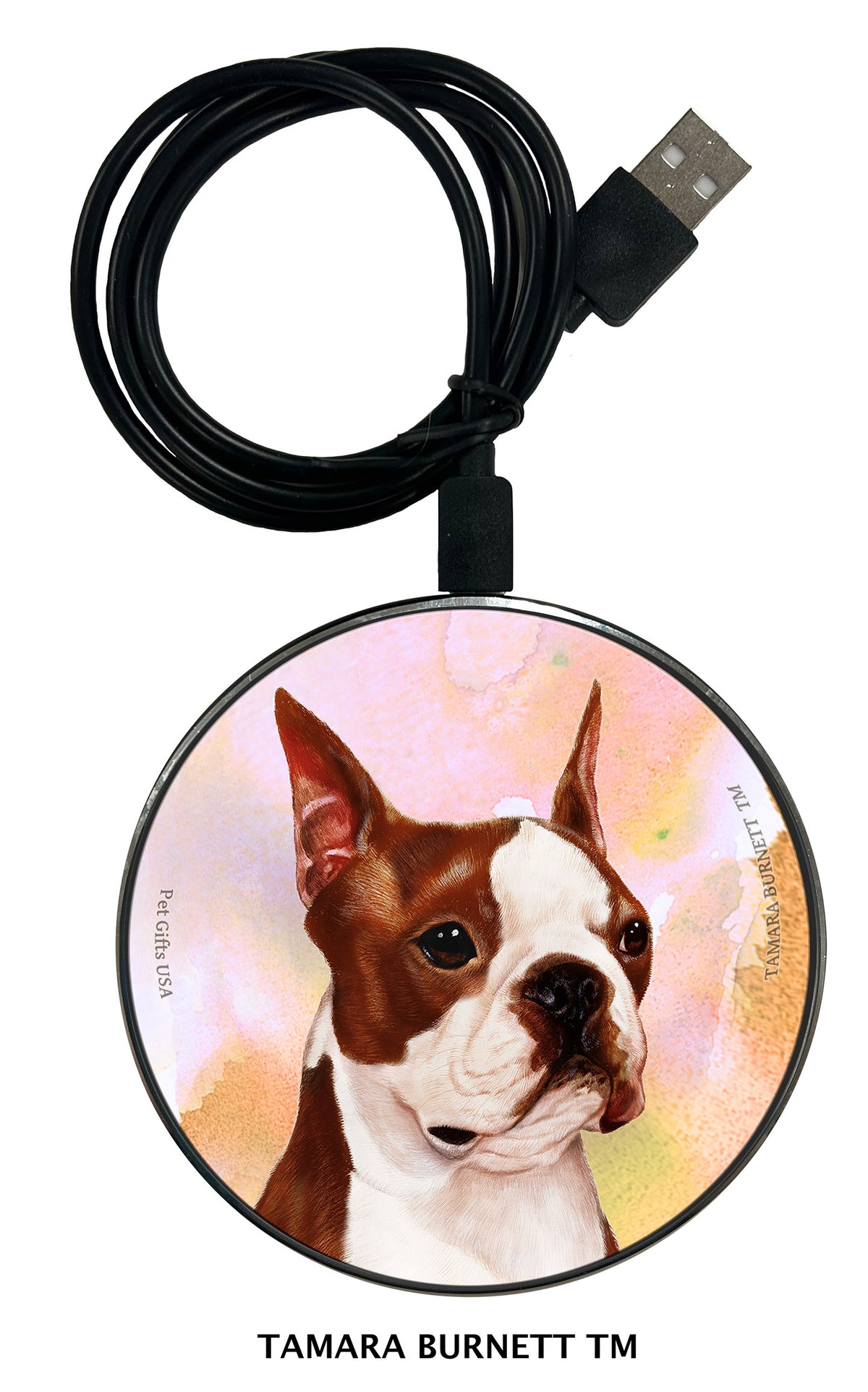 Boston Terrier Red and White Zoomies Wireless Charger