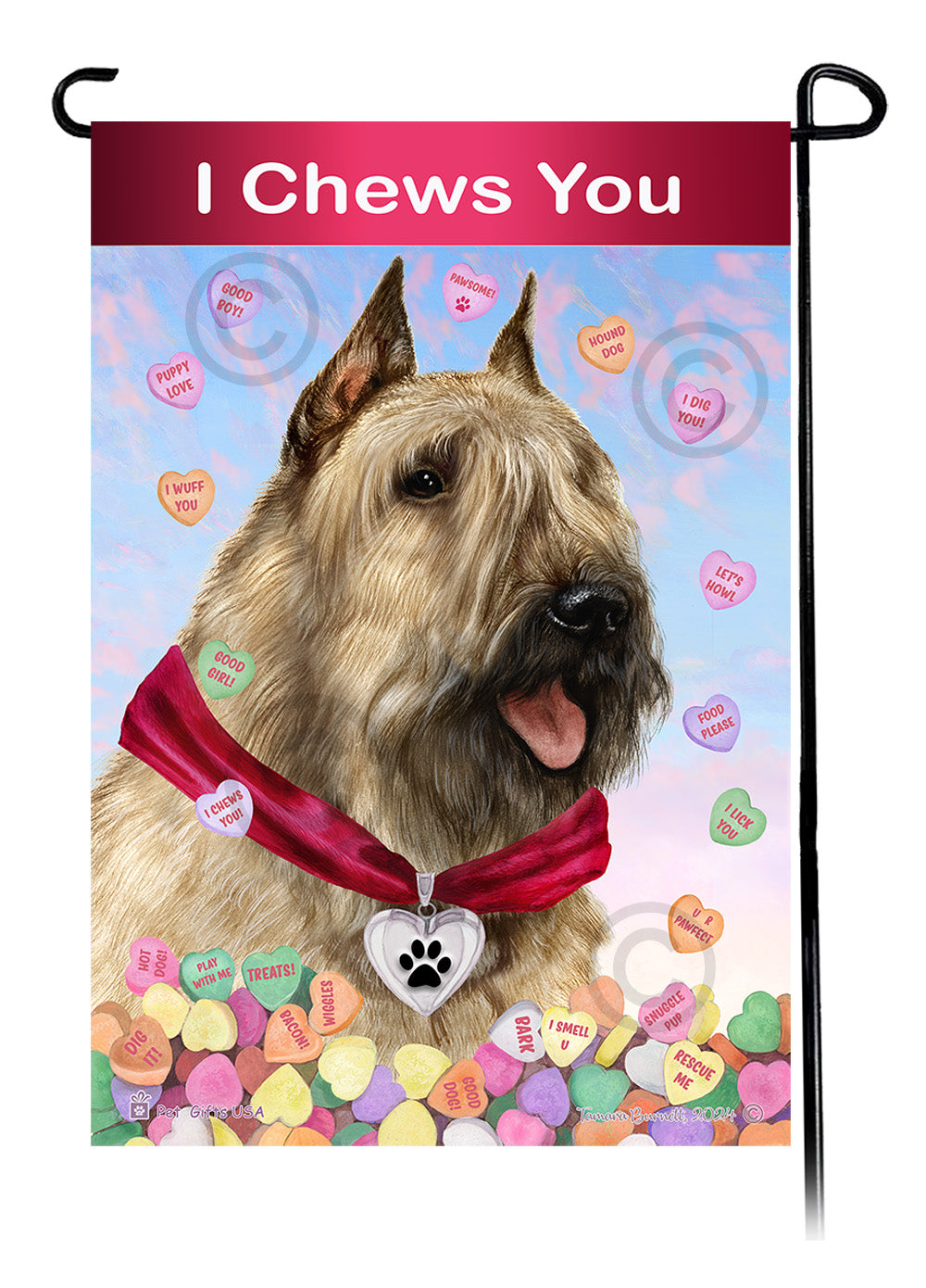 Bouvier des Flandres Valentine Sweetheart - Garden Flag