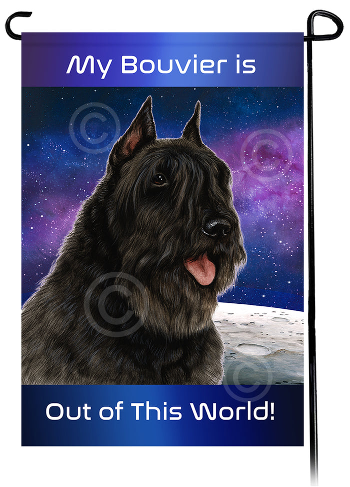 Bouvier des Flandres Out Of This World Garden Flags