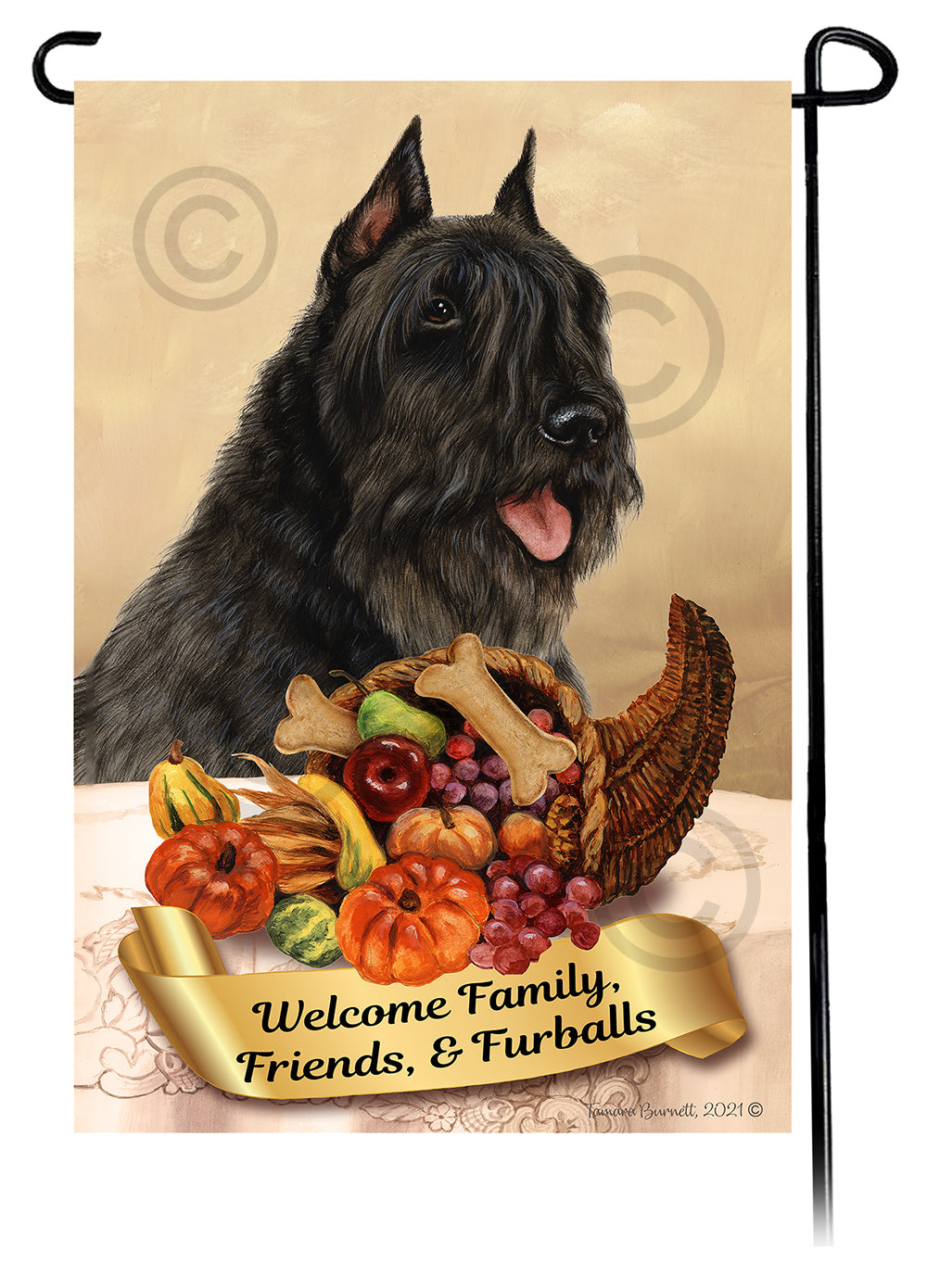 Bouvier des Flandres Thanksgiving - Garden Flag