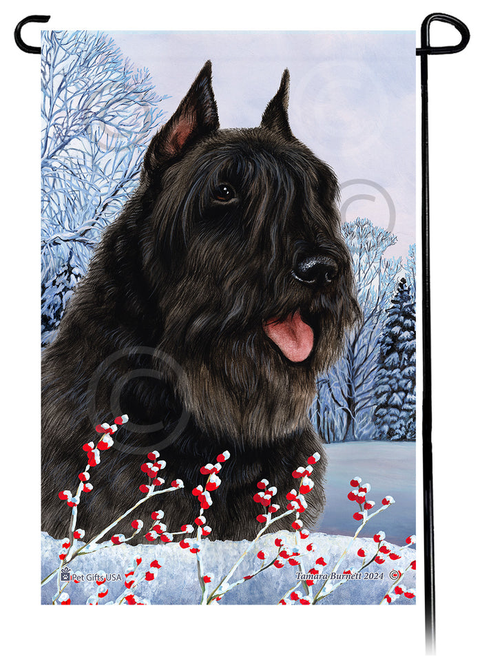 Bouvier des Flandres Winterberries Garden Flags