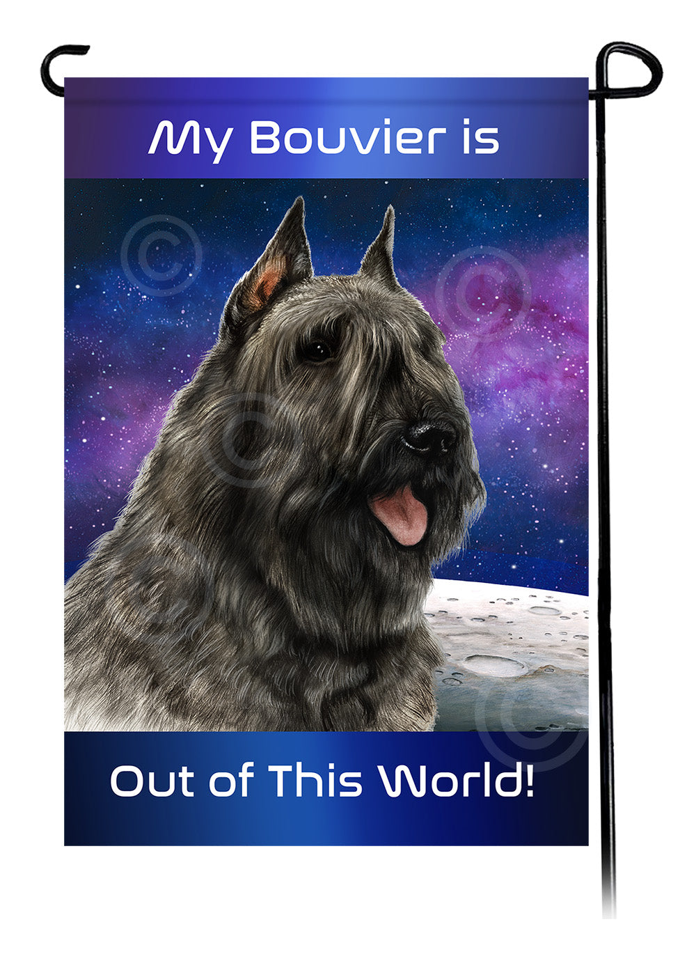 Bouvier des Flandres Out Of This World - Garden Flag