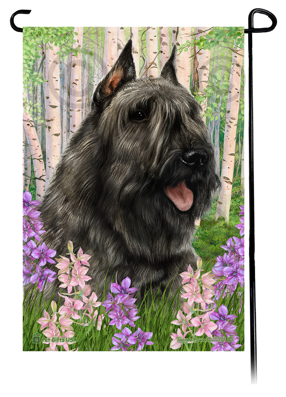 Bouvier des Flandres Spring Flowers Garden Flags