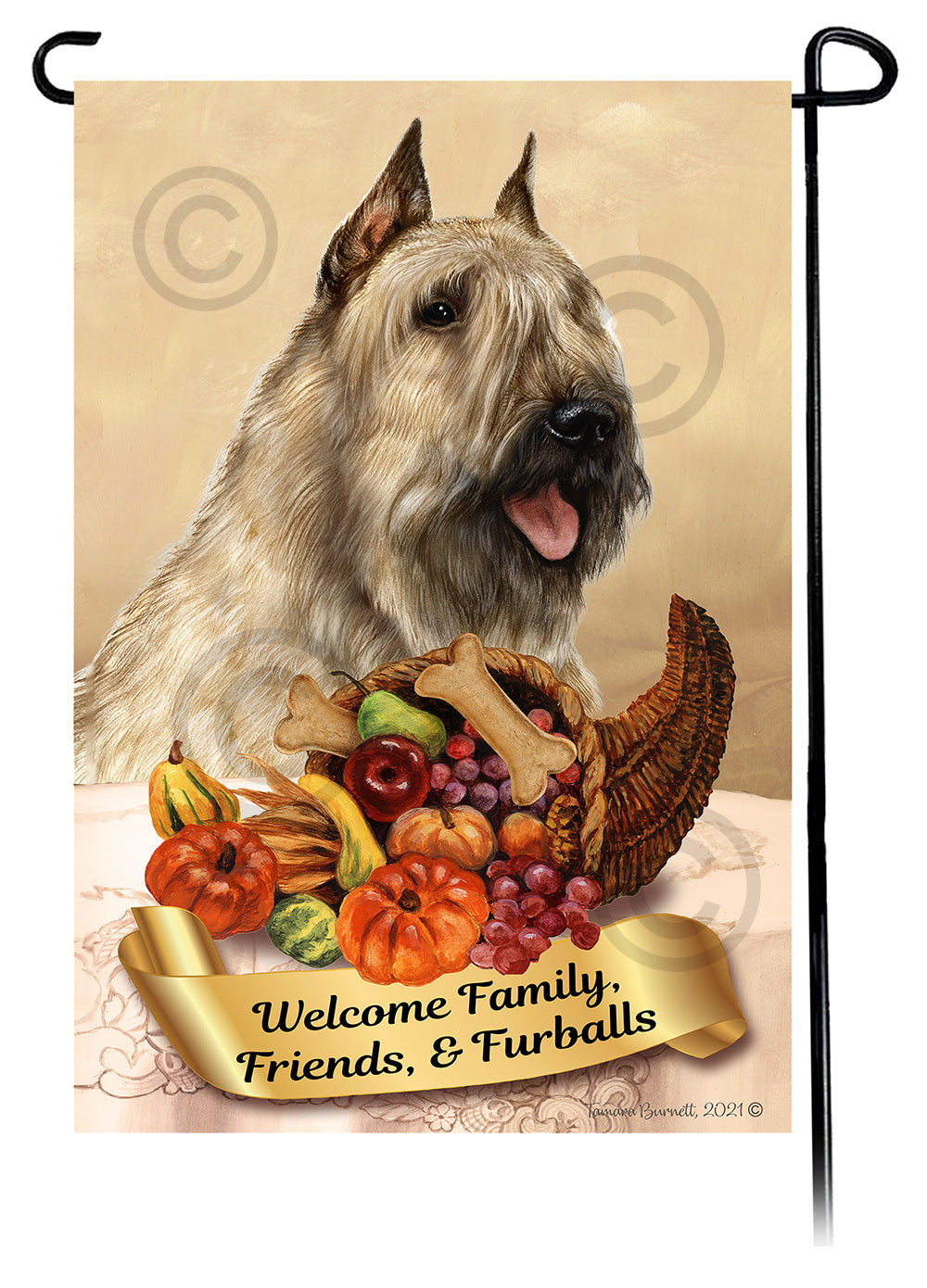Bouvier des Flandres Thanksgiving - Garden Flag
