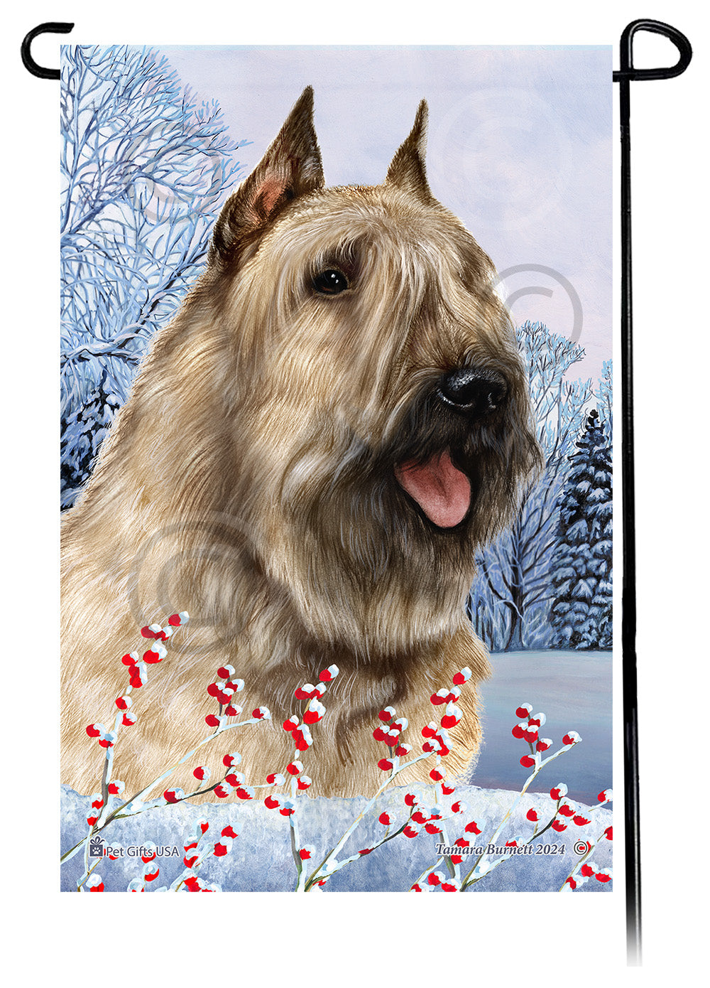 Bouvier des Flandres Winterberries - Garden Flag