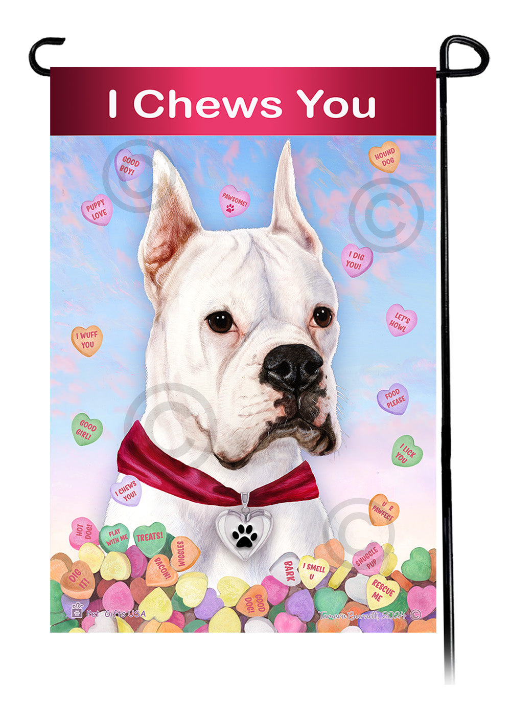 Boxer Valentine Sweetheart - Garden Flag