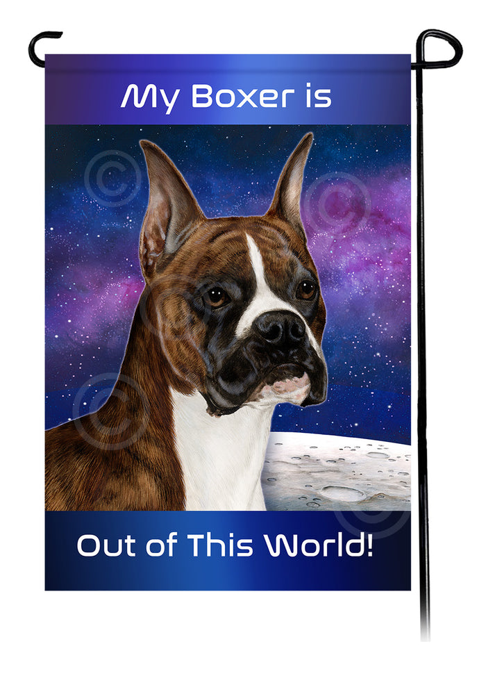 Boxer Out Of This World Garden Flags