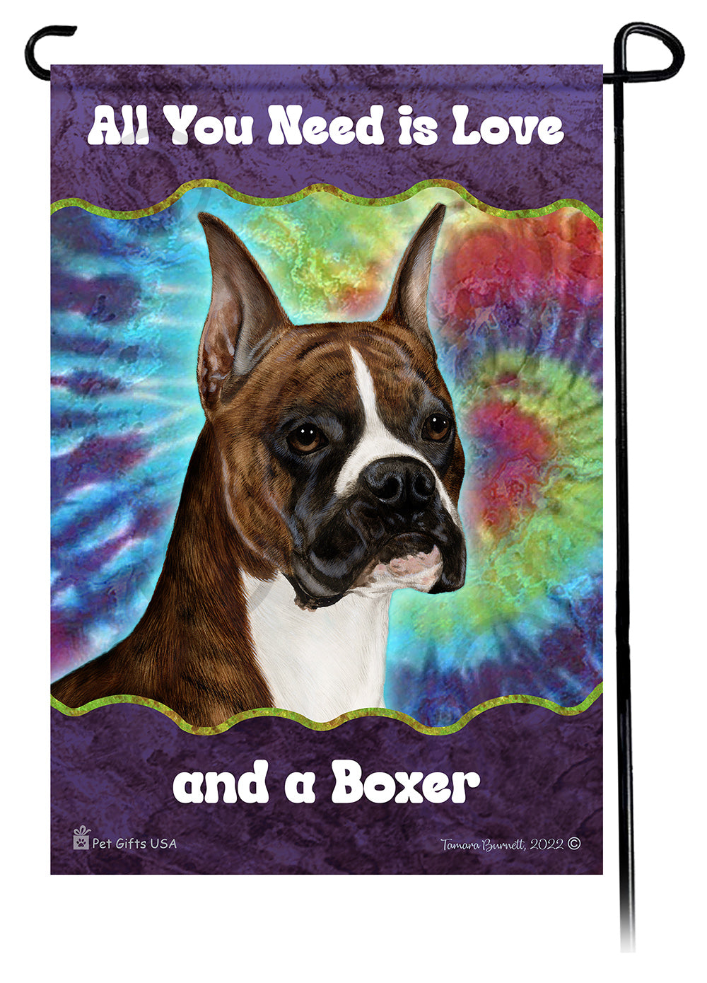 Boxer All You Need Is Love Garden Flag