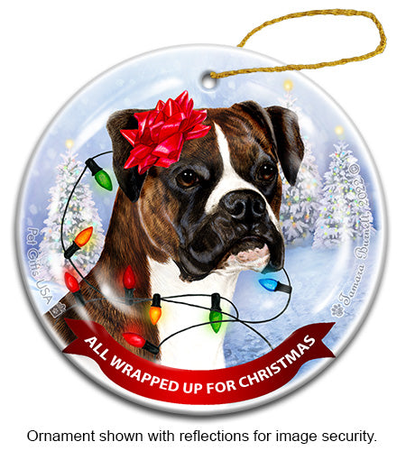 Boxer Brindle Uncropped Ornament