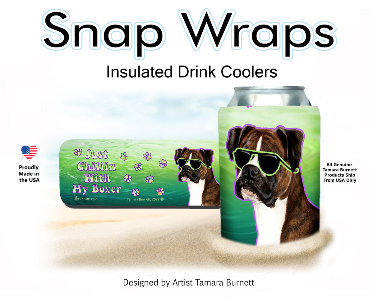 Boxer Brindle Uncropped Snap Wrap Cozy