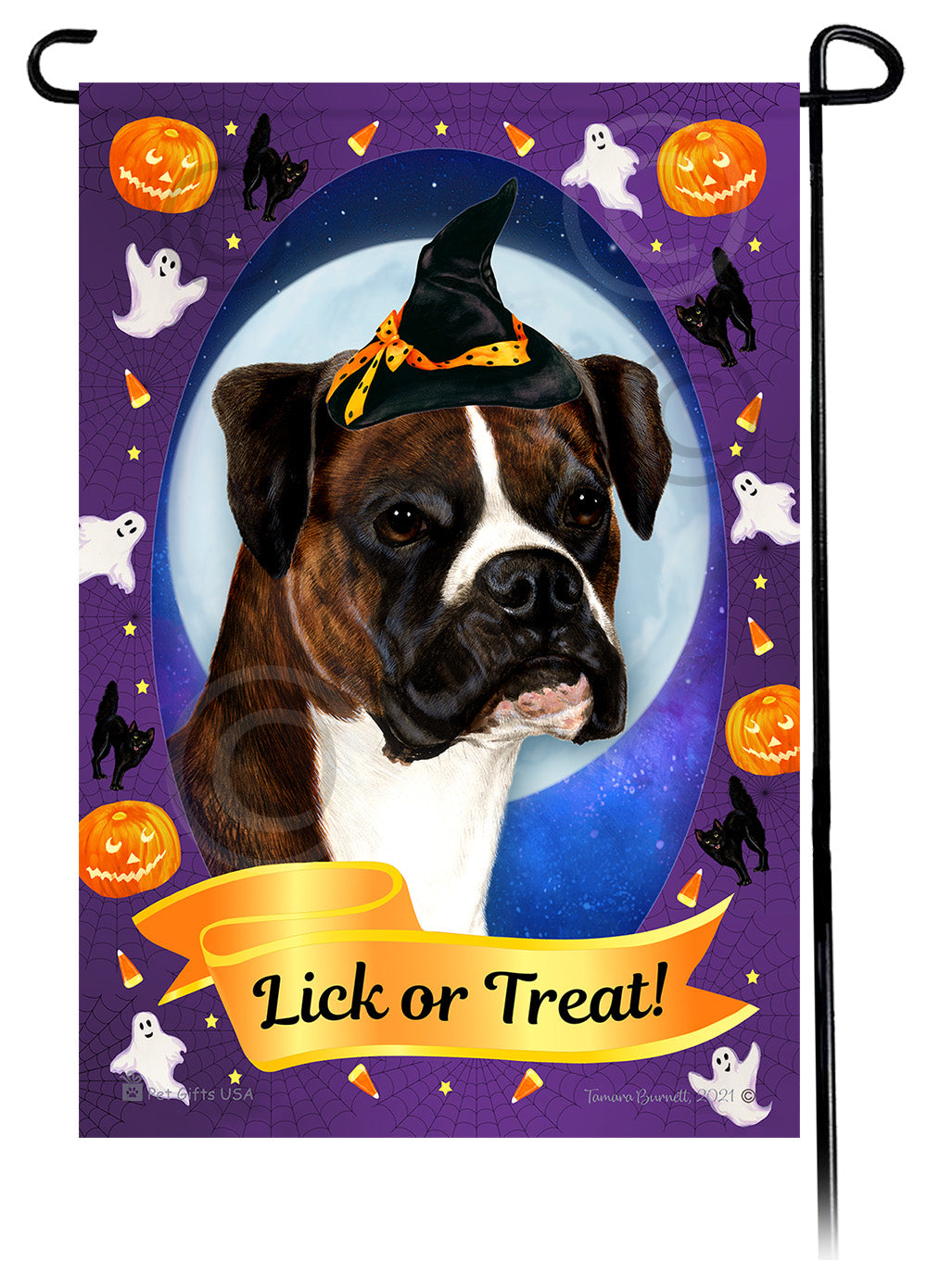 Boxer Halloween Howls - Garden Flag