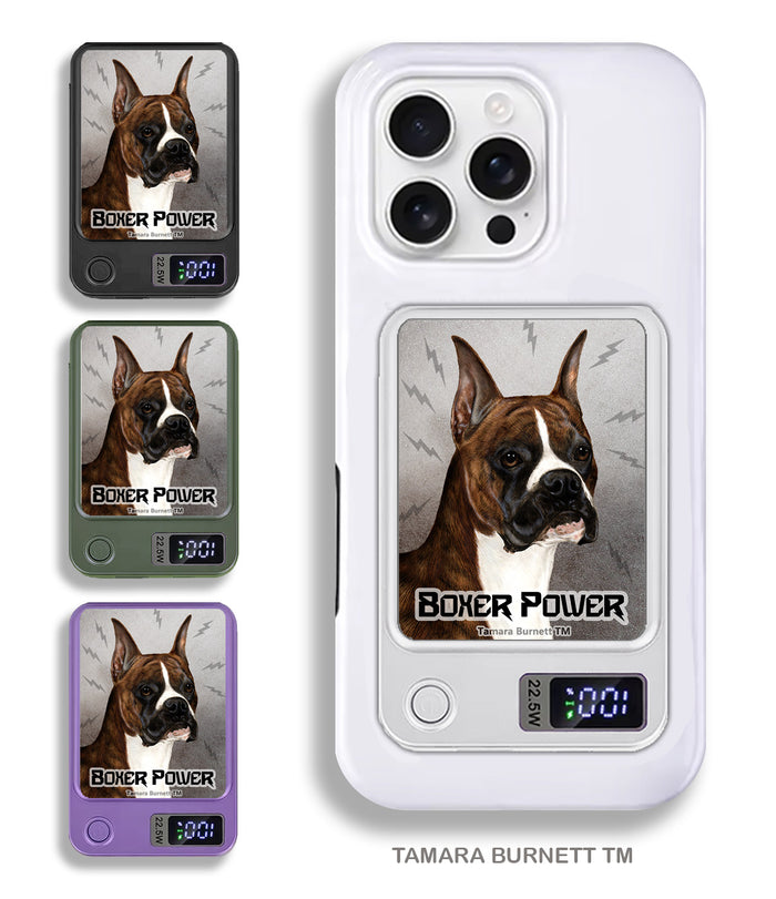 Boxer Brindle Cropped Phone Bank Wireless Charger