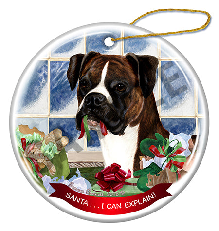 Boxer Uncrop Brindle Ornament