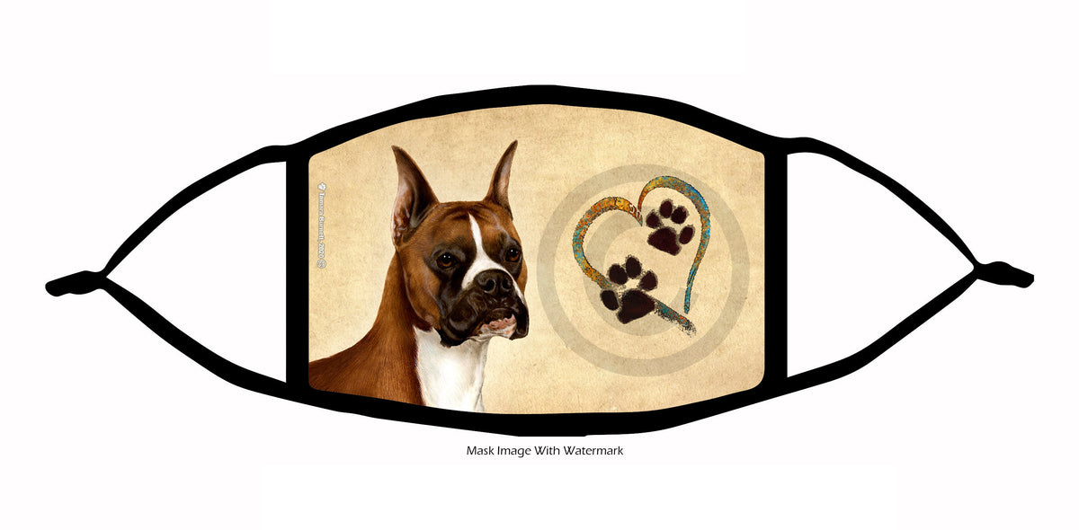 Boxer (Fawn and White Cropped Ears) Face Mask