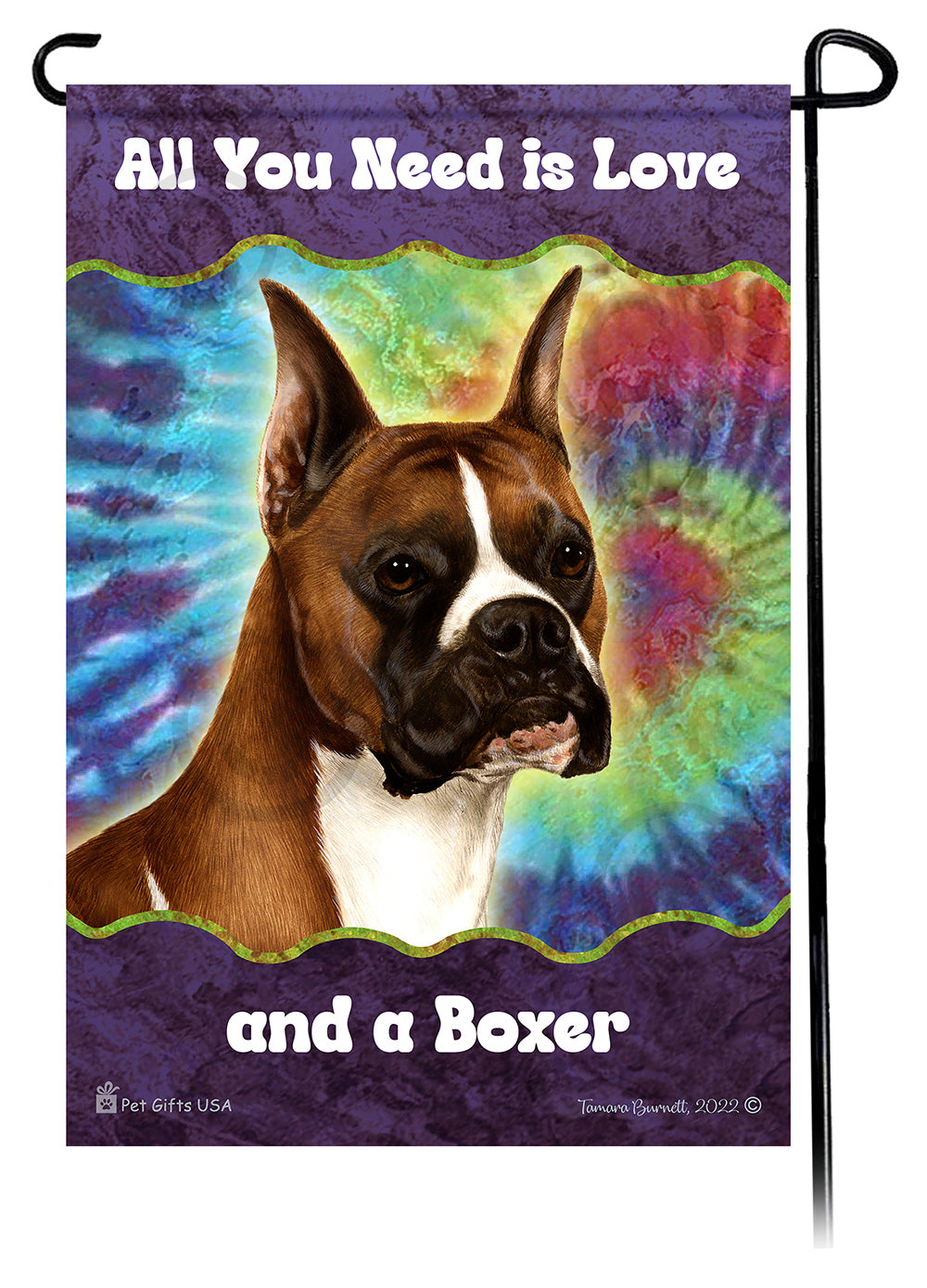 Boxer All You Need Is Love Garden Flag