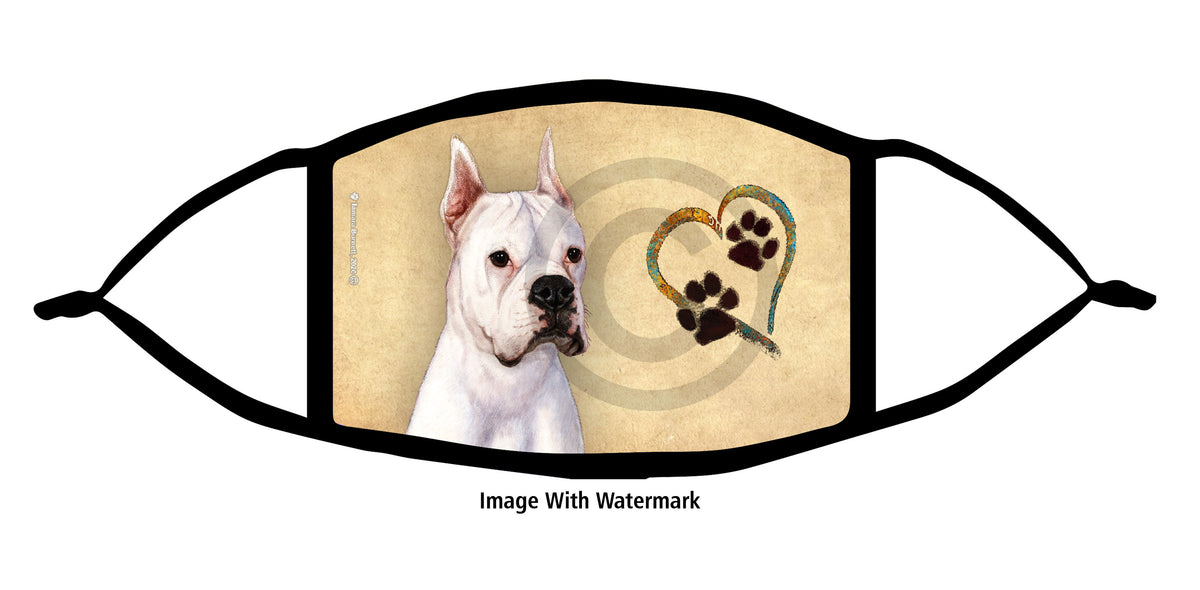 Boxer (White, Cropped) Face Mask