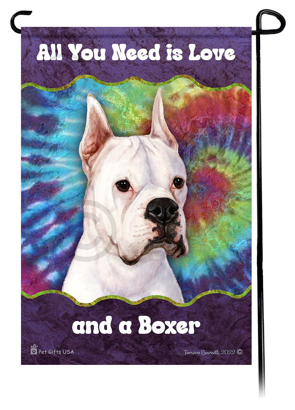 Boxer All You Need Is Love Garden Flag