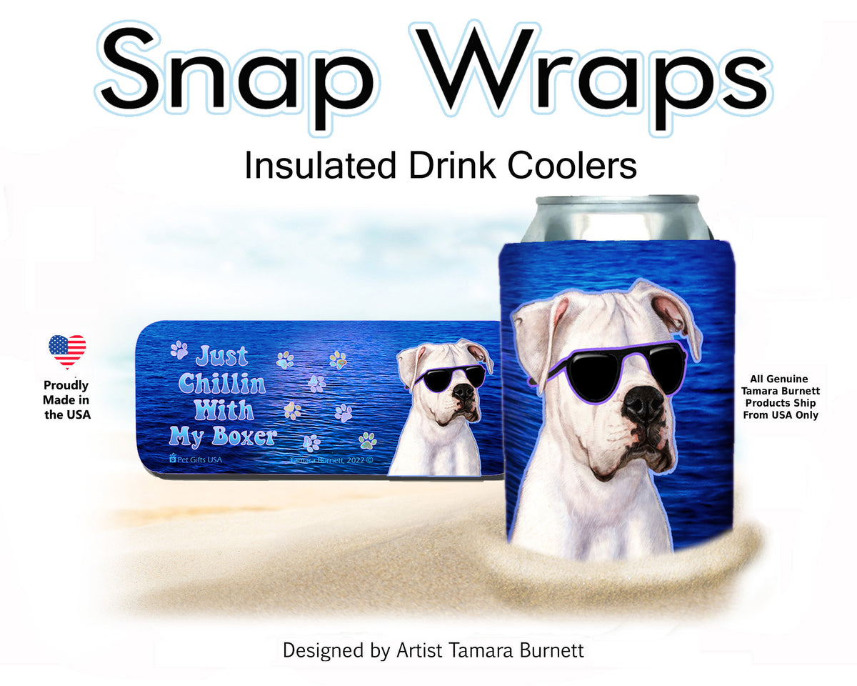 Boxer White Uncropped Snap Wrap Cozy
