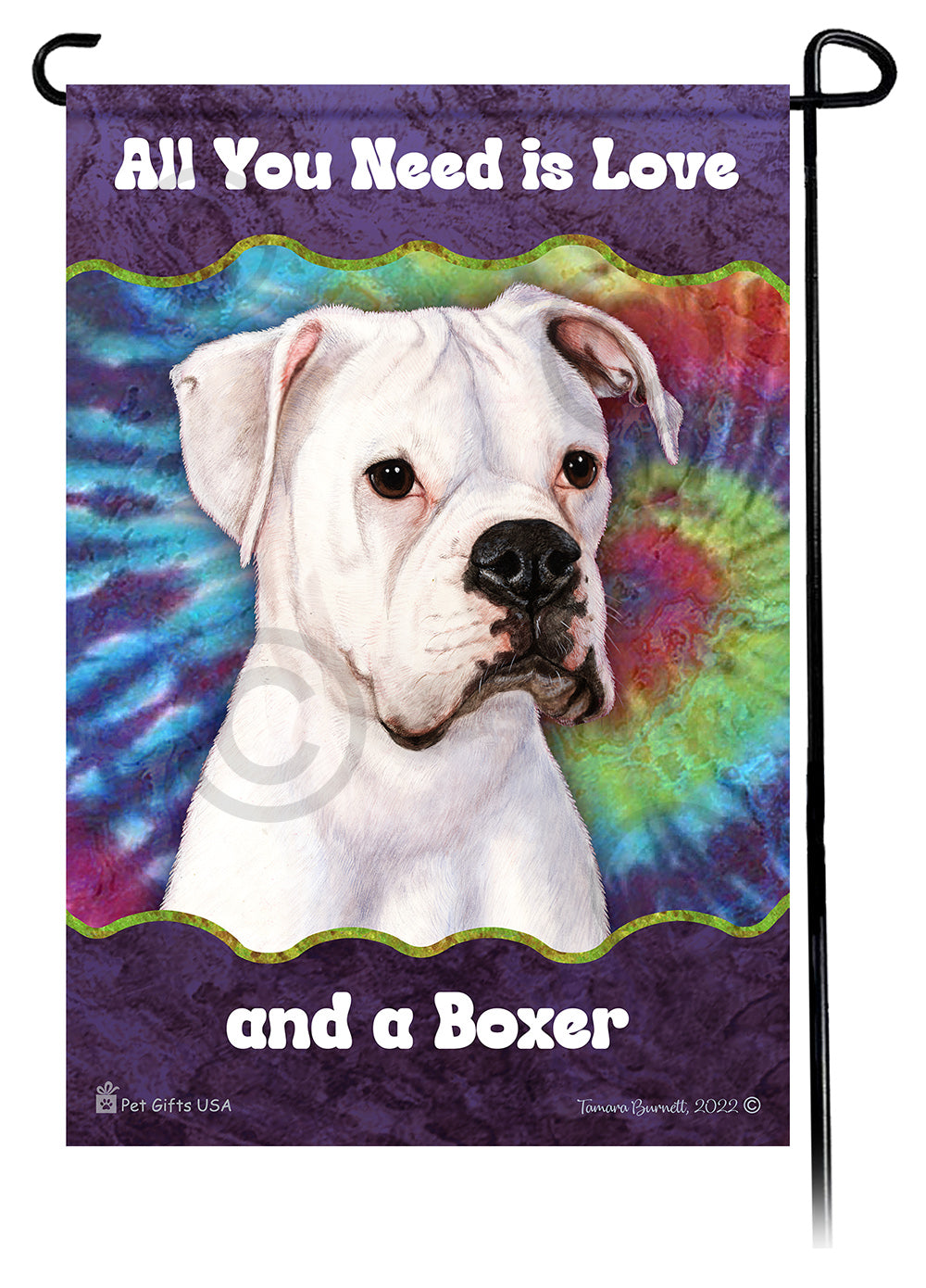 Boxer All You Need Is Love Garden Flag
