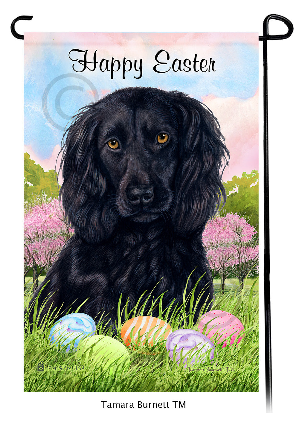 Boykin Spaniel Happy Easter Garden Flags