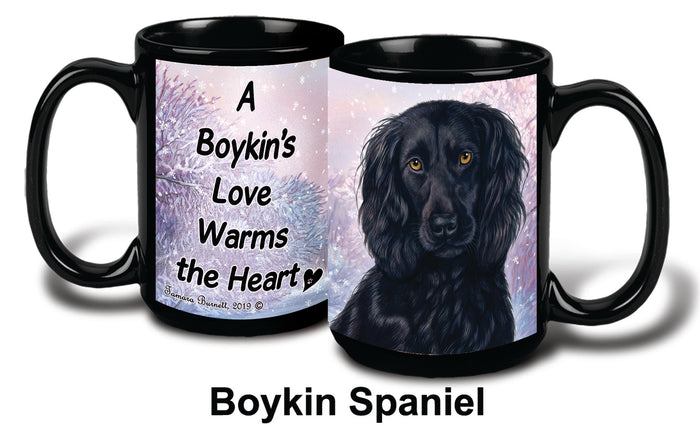 Boykin Spaniel Black Winter Mug 15 oz
