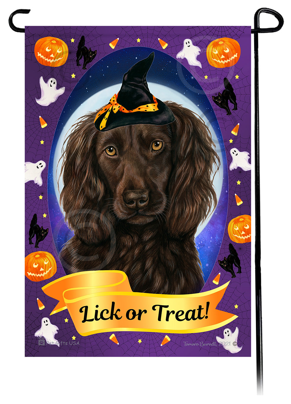 Boykin Spaniel Halloween Howls - Garden Flag