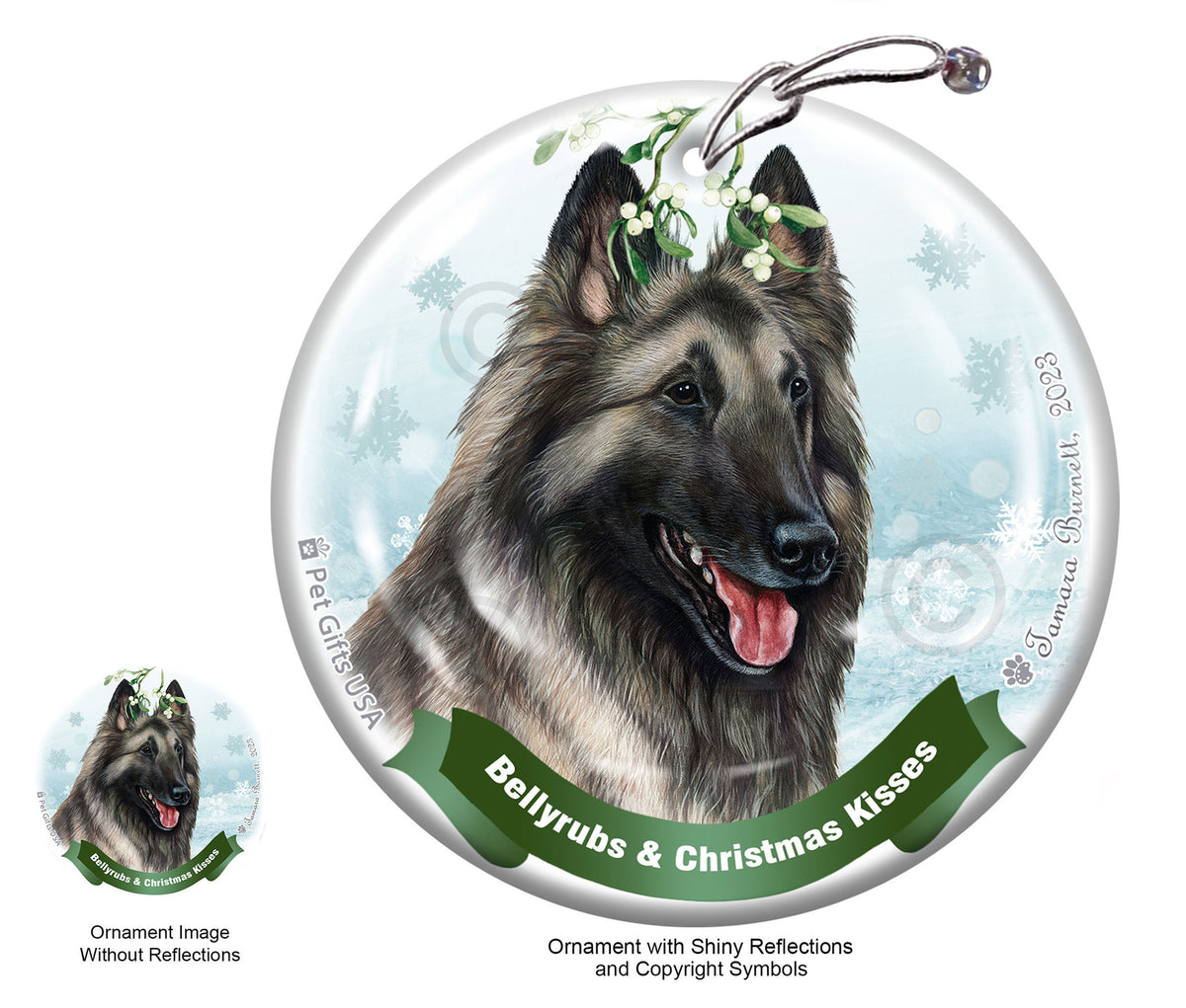 Belgian Tervuren Grey Ornament