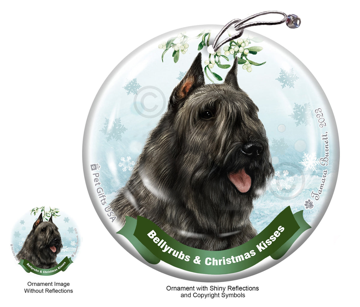 Bouvier des Flandres Grey Ornament