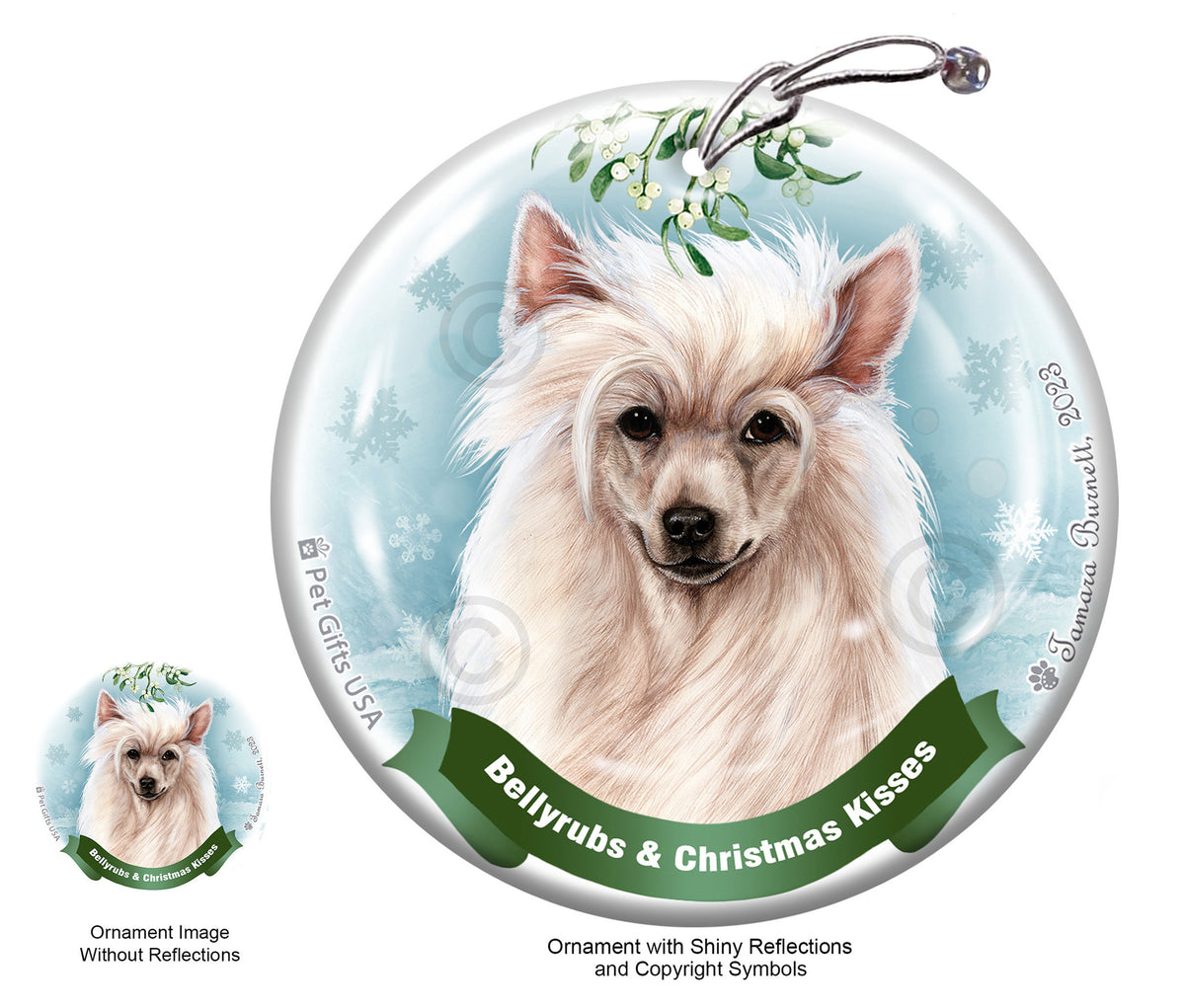 Chinese Crested Powder Puff Ornament
