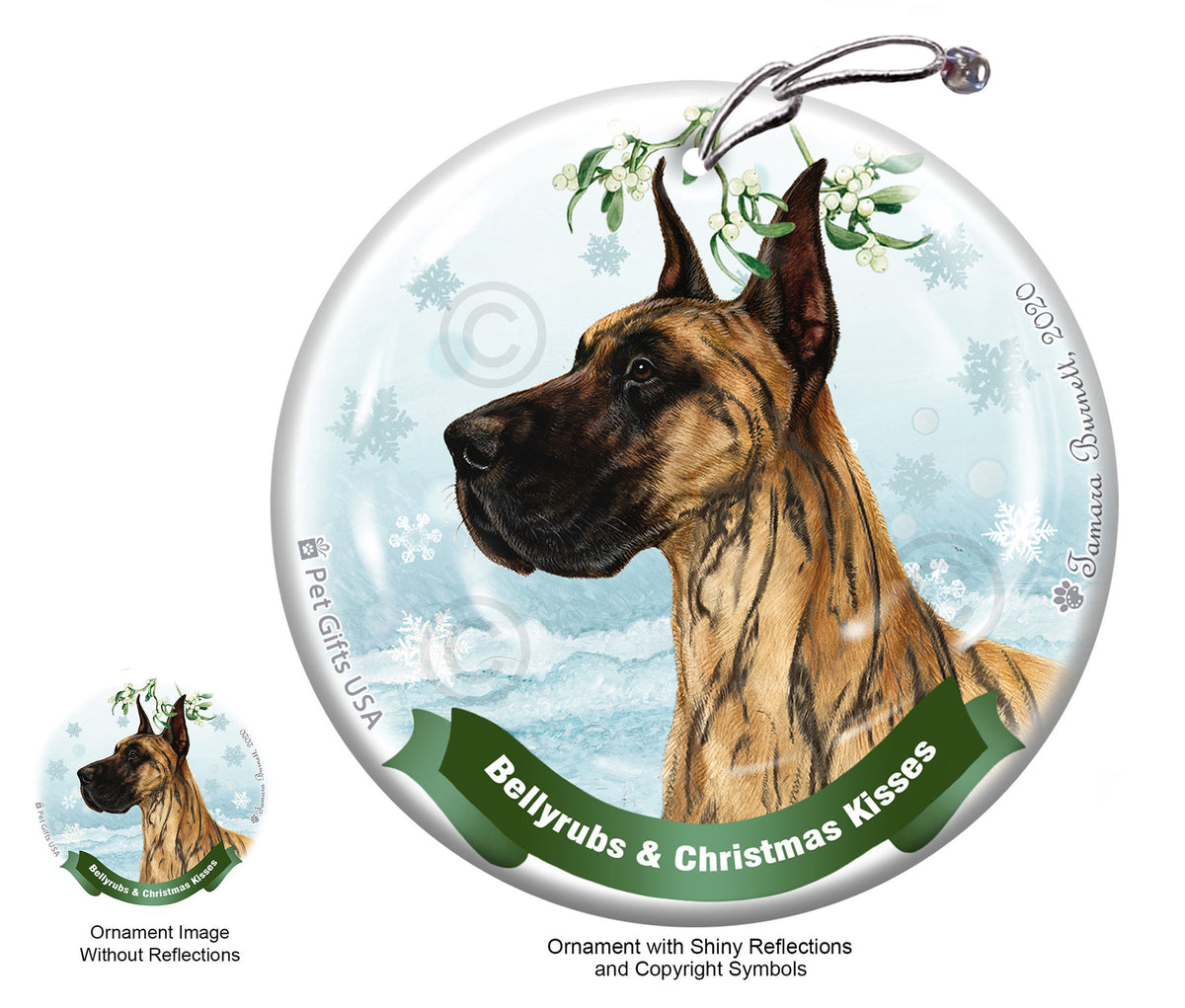 Great Dane Brindle Cropped Ornament
