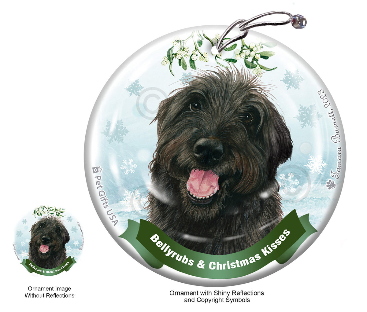 Labradoodle Black Shaggy Cut Ornament