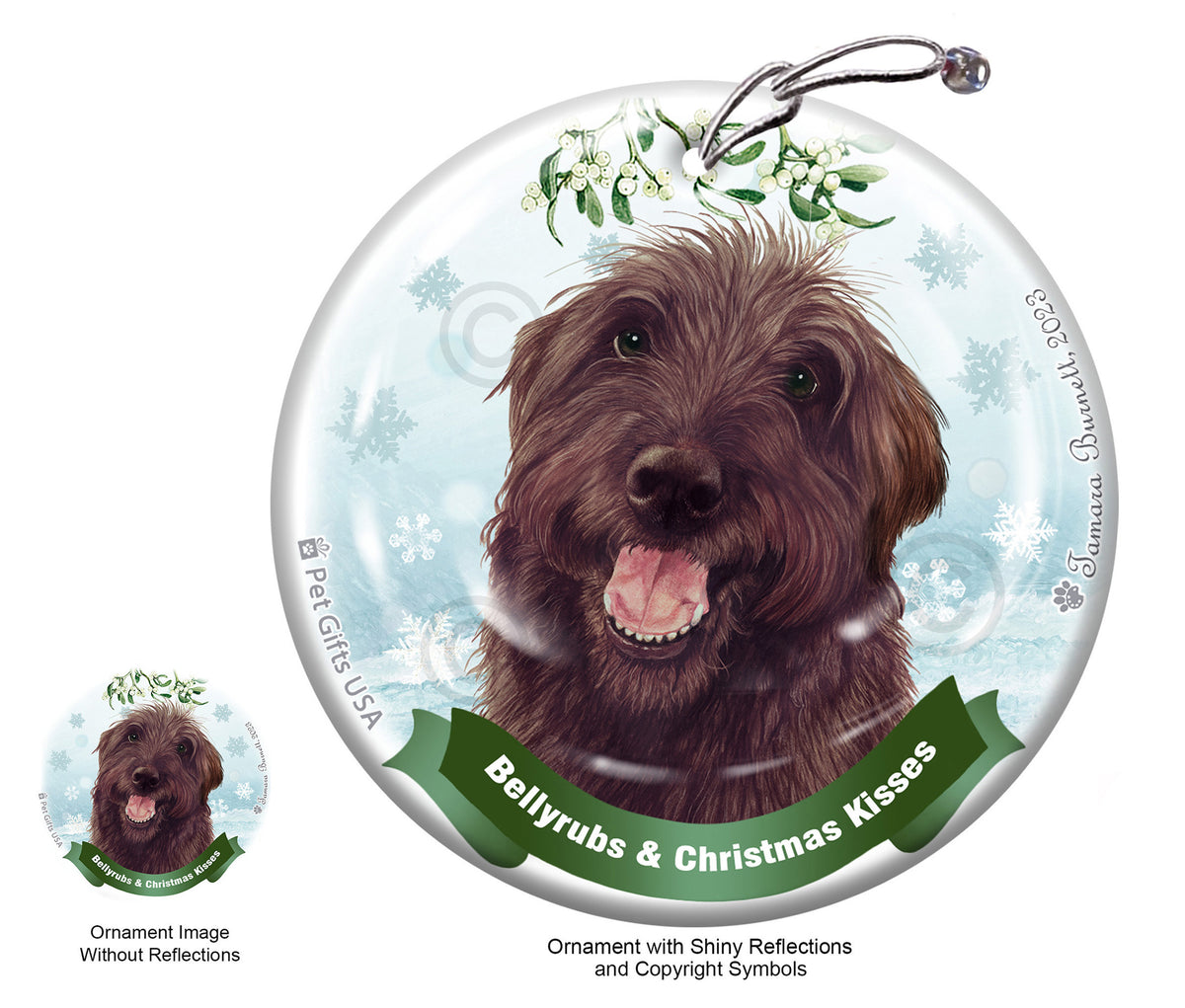 Labradoodle Chocolate Shaggy Cut Ornament