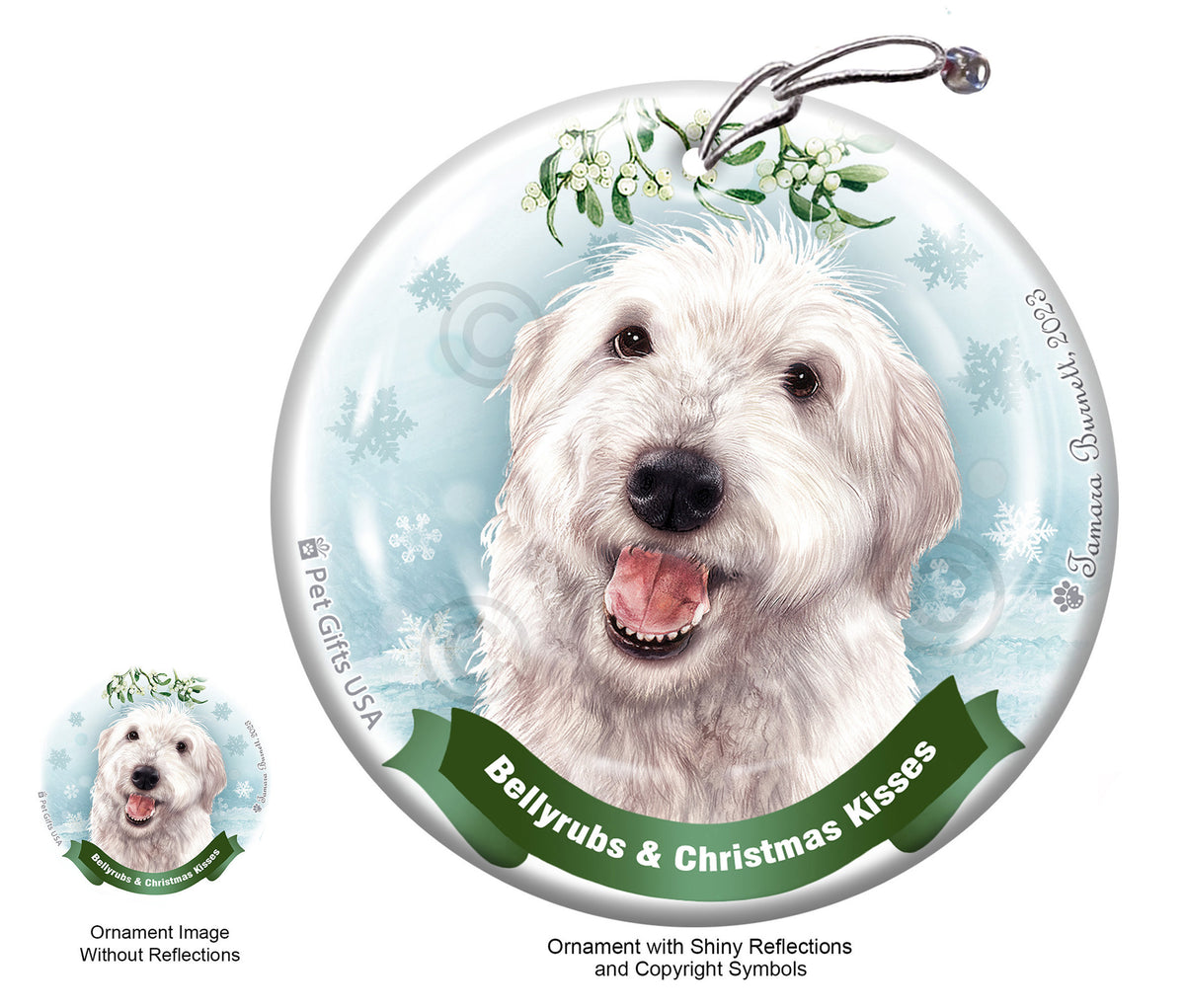 Labradoodle White Shaggy Cut Ornament