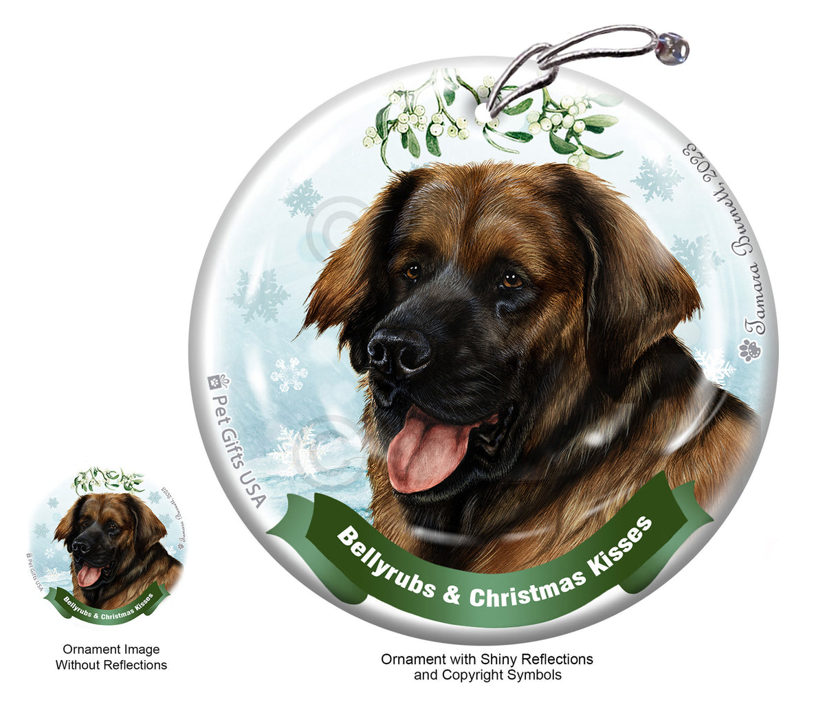 Leonberger Bellyrubs and Christmas Kisses Ornament