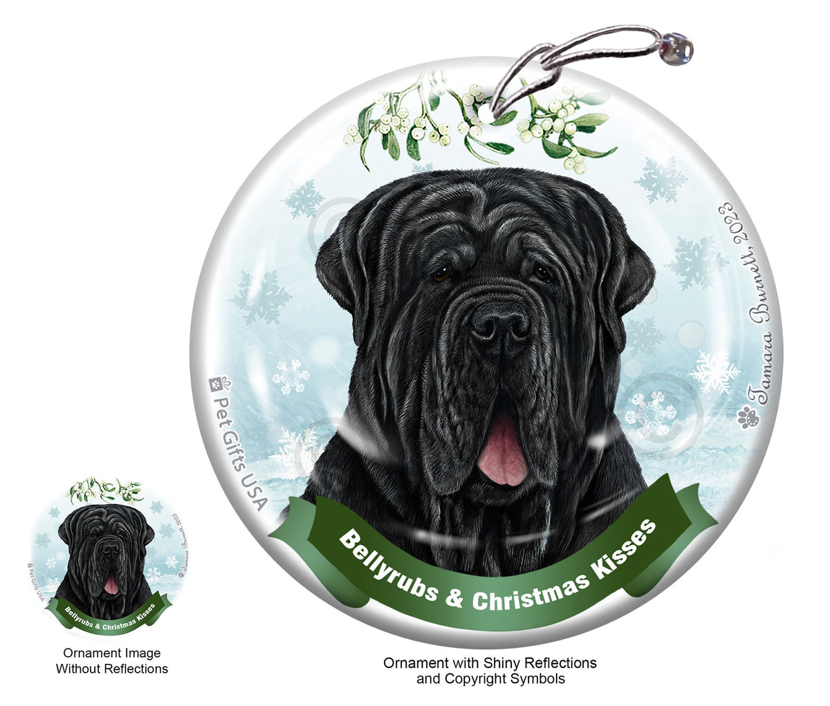 Neapolitan Mastiff Black Uncropped Ornament