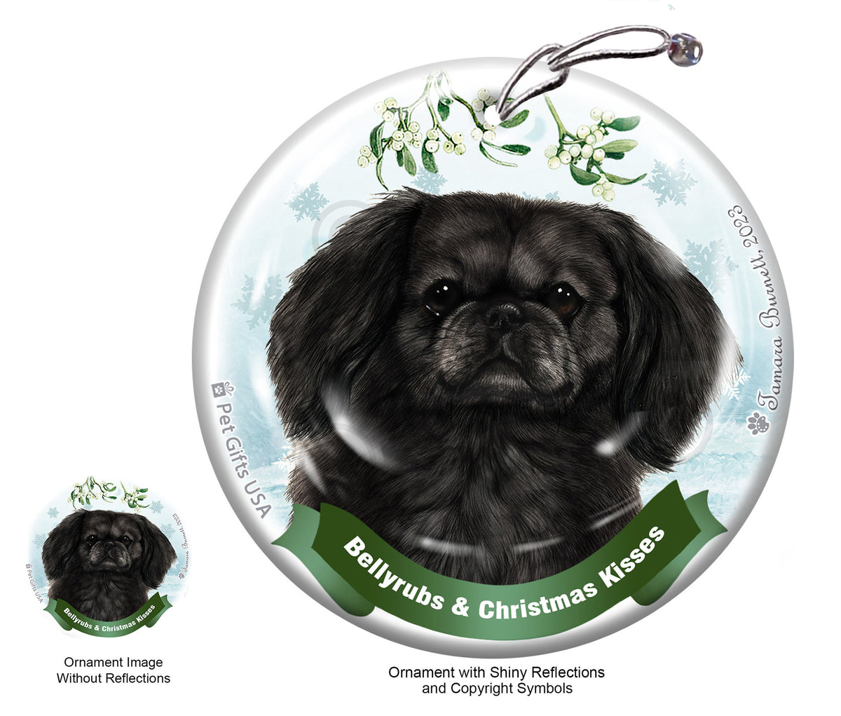 Pekingese Bellyrubs and Christmas Kisses Ornament