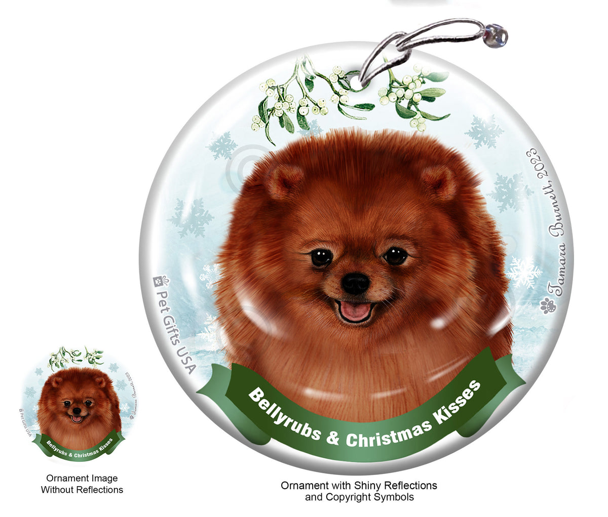 Pomeranian Red Ornament