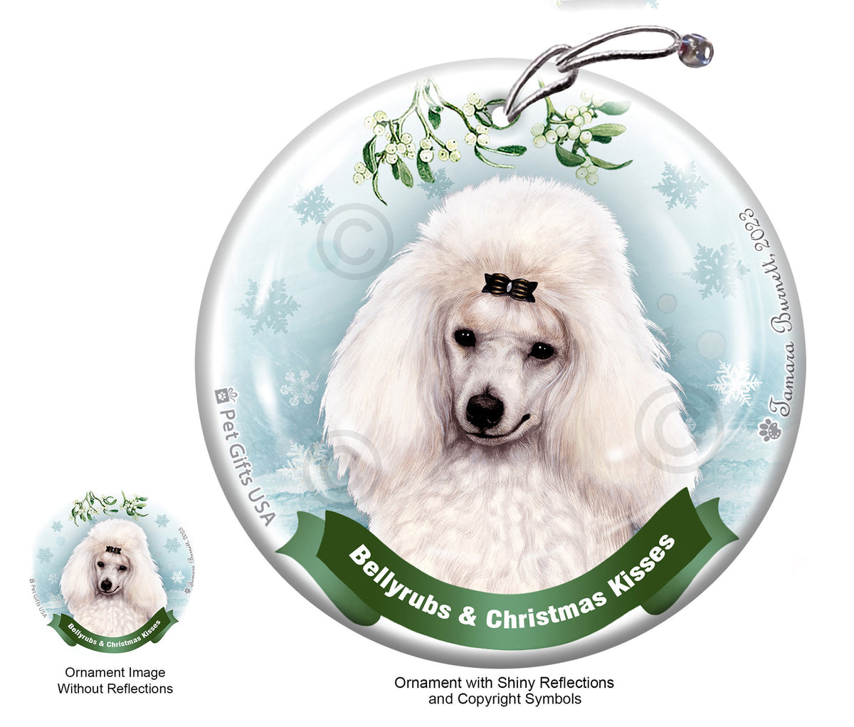 Poodle White Mini Ornament