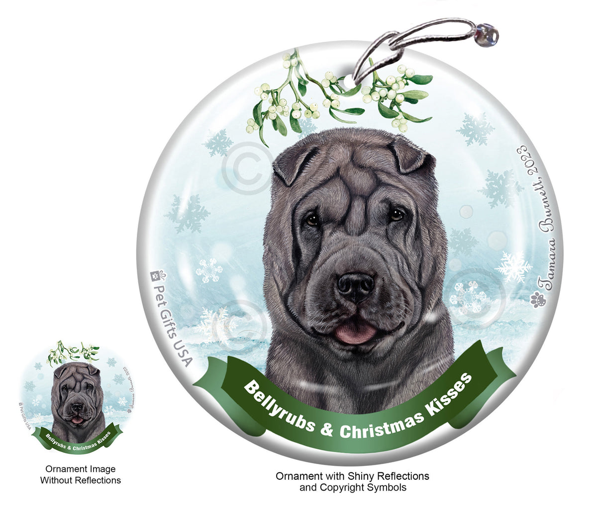 Shar Pei Blue Ornament
