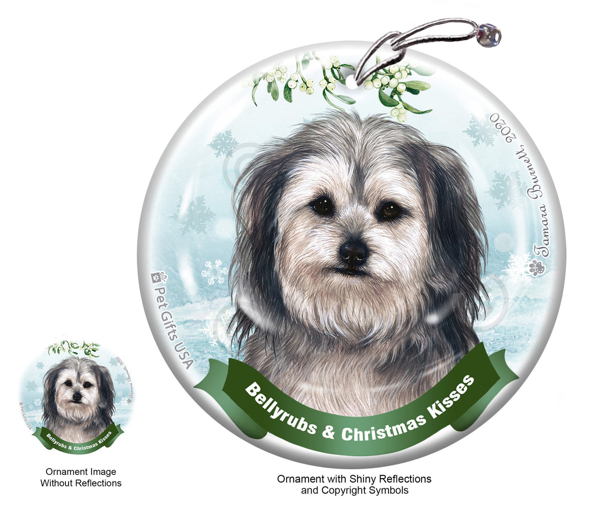 Yorkipoo Silver Ornament